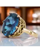 Aquamarin 14 Karat Gelbgold Ring Vintage vrc130y